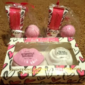Rose water bath bomb bubble bath set